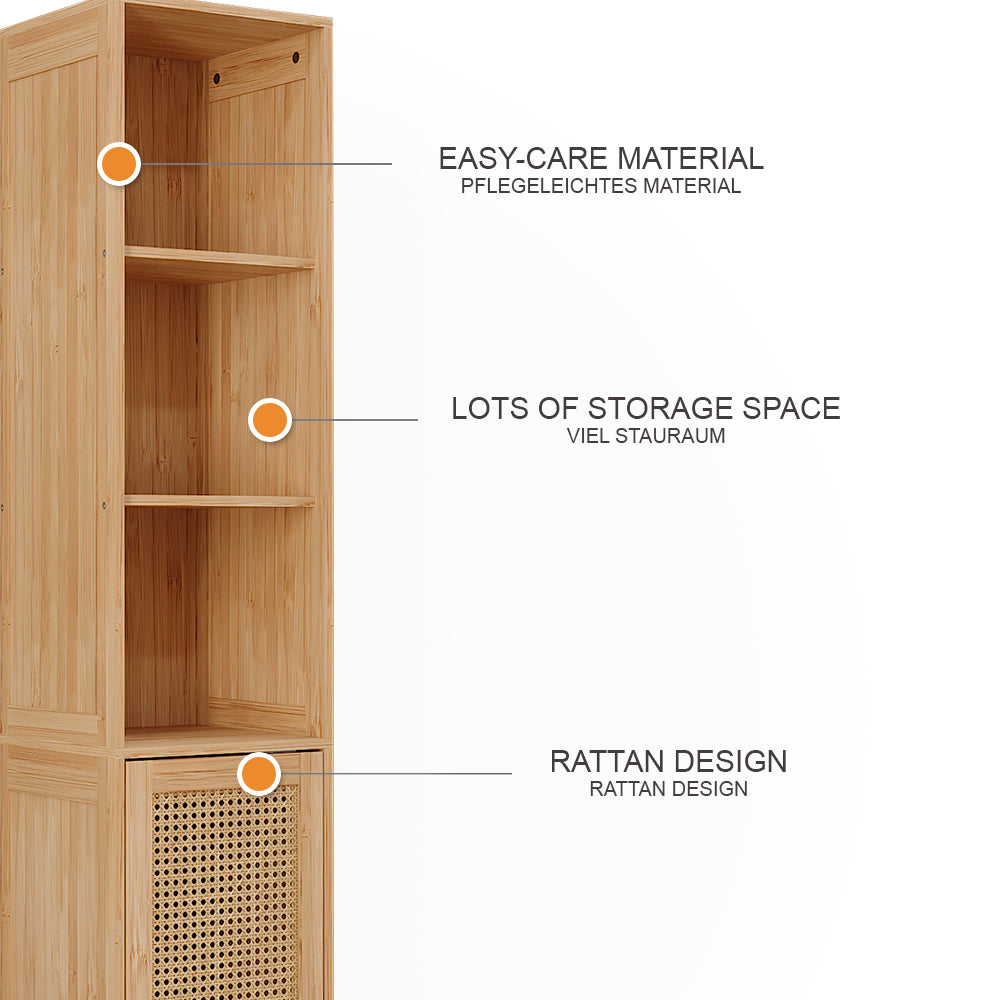Vicco Mobiletto da bagno Bambù 30 x 170 cm