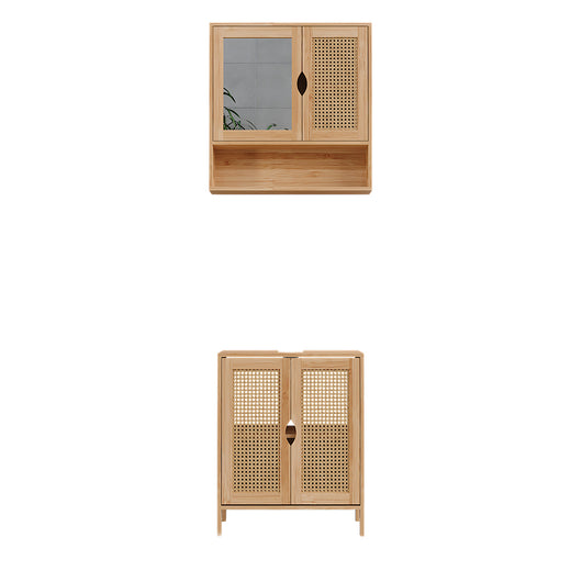 Vicco Set di mobili da bagno Bambù 2 parti