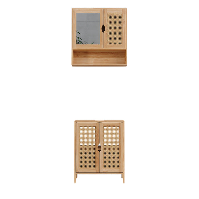 Vicco Set di mobili da bagno Bambù 2 parti