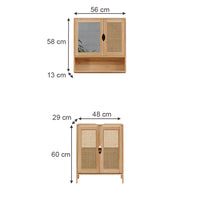Vicco Set di mobili da bagno Bambù 2 parti