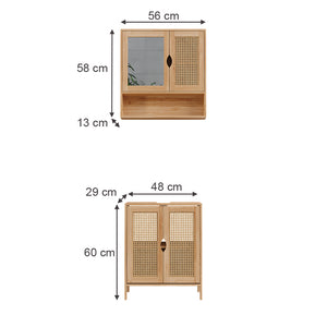 Vicco Set di mobili da bagno Bambù 2 parti