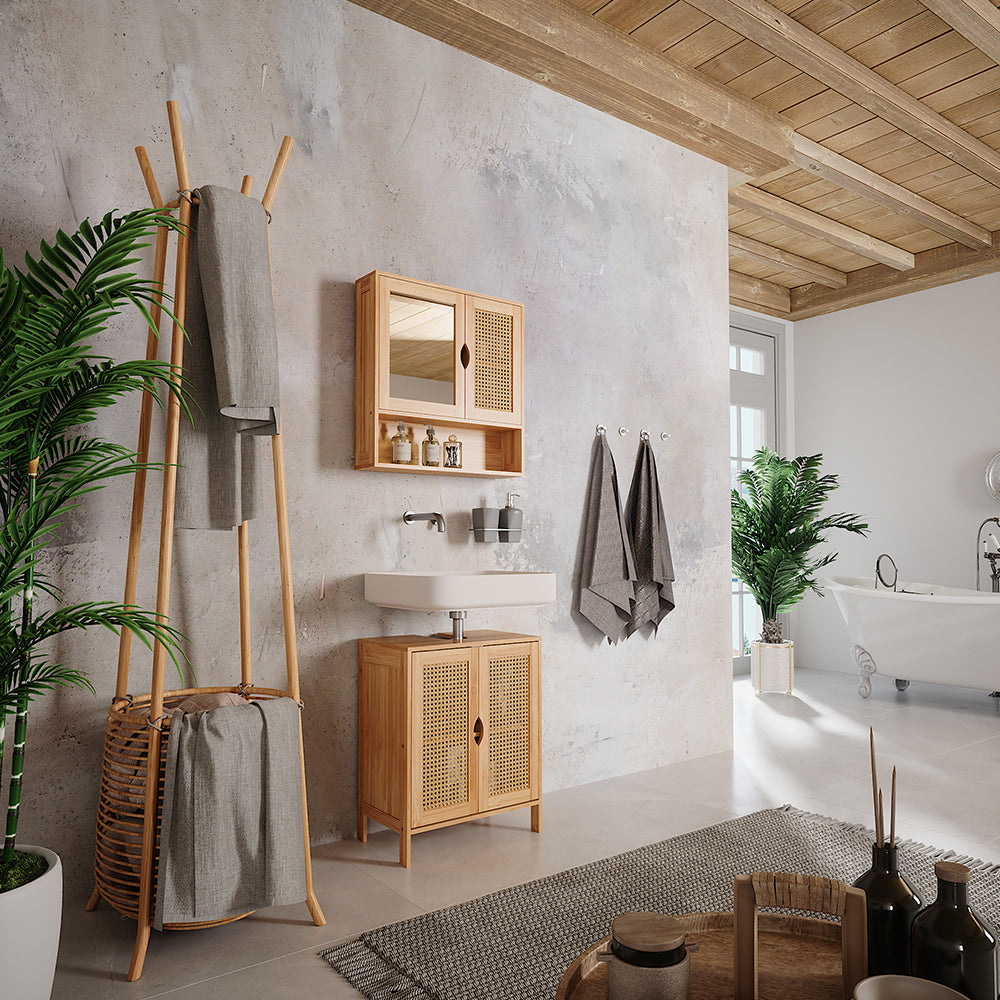 Vicco Set di mobili da bagno Bambù 2 parti