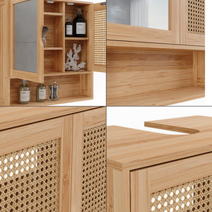 Vicco Set di mobili da bagno Bambù 2 parti