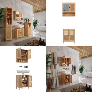 Vicco Set di mobili da bagno Bambù 2 parti