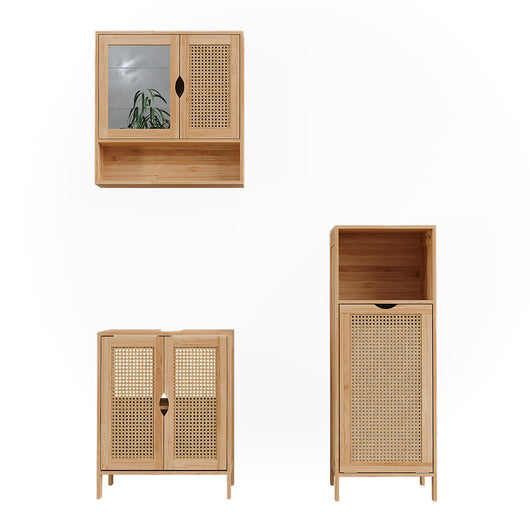 Vicco Set di mobili da bagno Bambù 3 parti