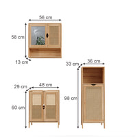 Vicco Set di mobili da bagno Bambù 3 parti