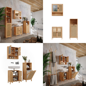 Vicco Set di mobili da bagno Bambù 3 parti