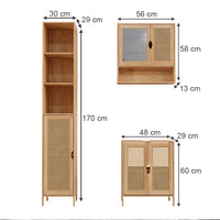 Vicco Set di mobili da bagno Bambù 3 parti