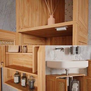 Vicco Set di mobili da bagno Bambù 3 parti