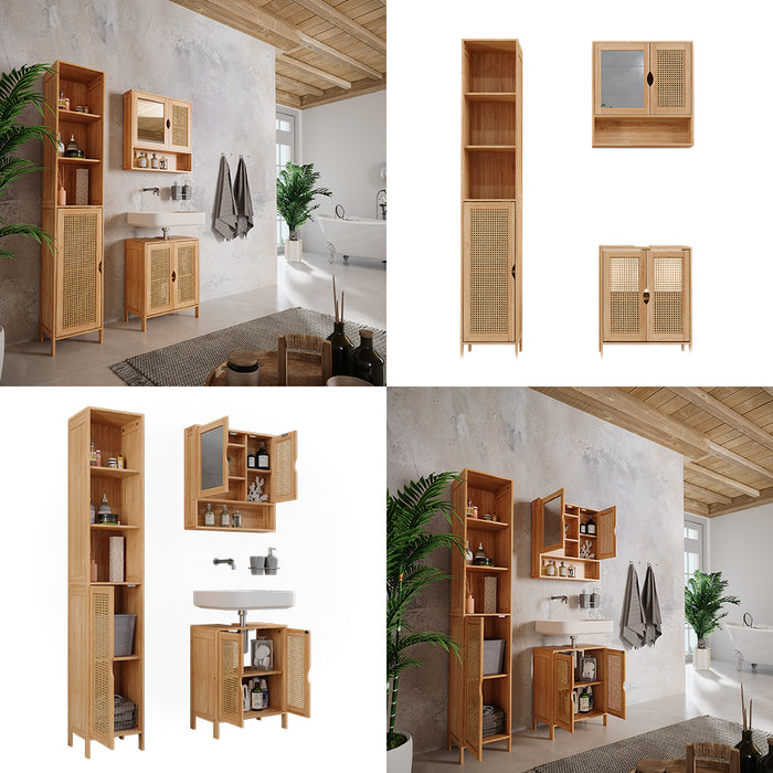 Vicco Set di mobili da bagno Bambù 3 parti