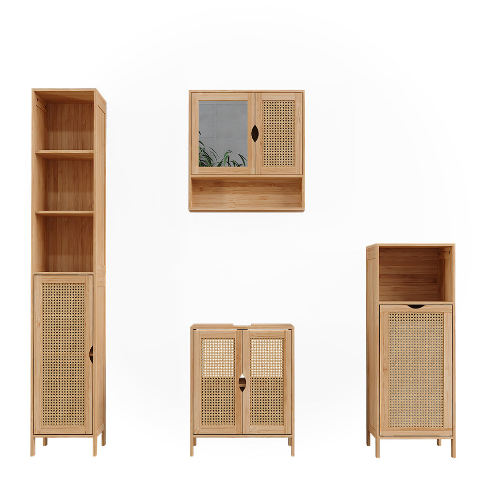 Vicco Set di mobili da bagno Bambù 4 parti