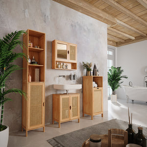 Vicco Set di mobili da bagno Bambù 4 parti