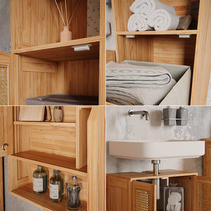 Vicco Set di mobili da bagno Bambù 4 parti