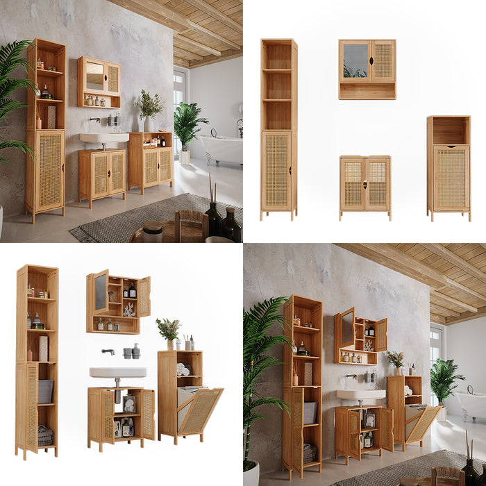 Vicco Set di mobili da bagno Bambù 4 parti