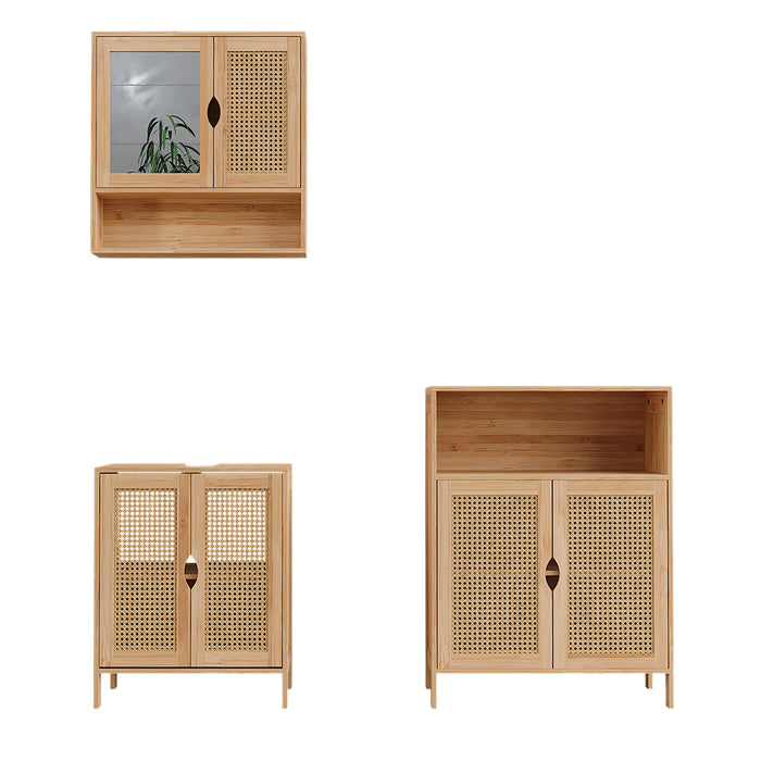 Vicco Set di mobili da bagno Bambù 3 parti