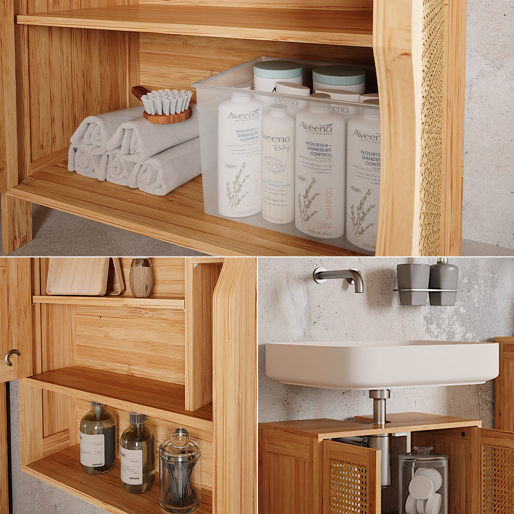 Vicco Set di mobili da bagno Bambù 3 parti