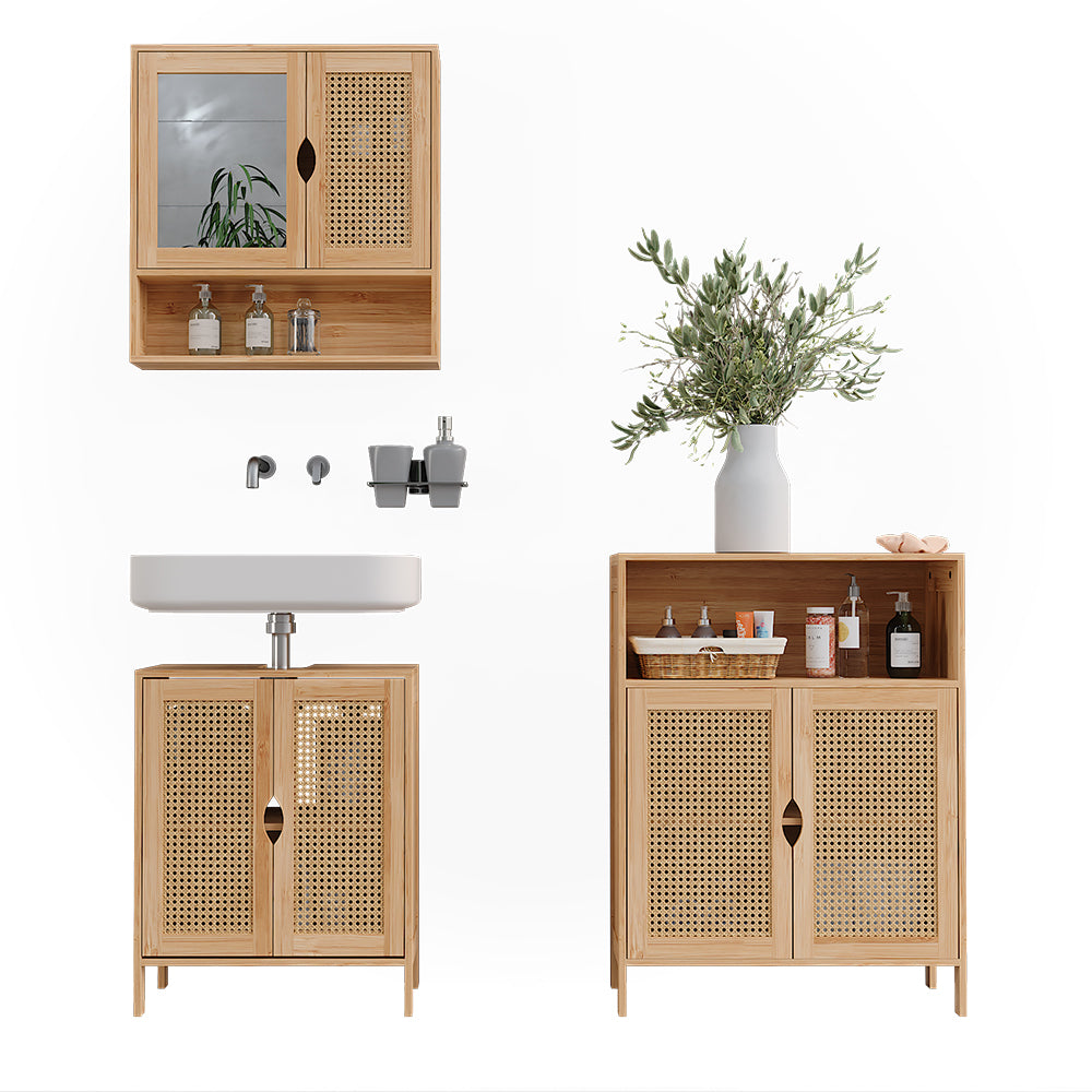 Vicco Set di mobili da bagno Bambù 3 parti