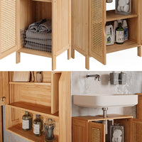 Vicco Set di mobili da bagno Bambù 4 parti