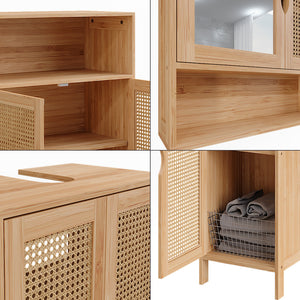 Vicco Set di mobili da bagno Bambù 4 parti