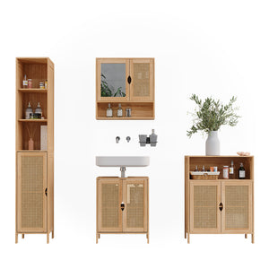 Vicco Set di mobili da bagno Bambù 4 parti