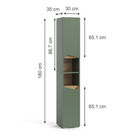 Vicco  Verde/Artigianale 30 x 180 cm Con porte e vani aperti