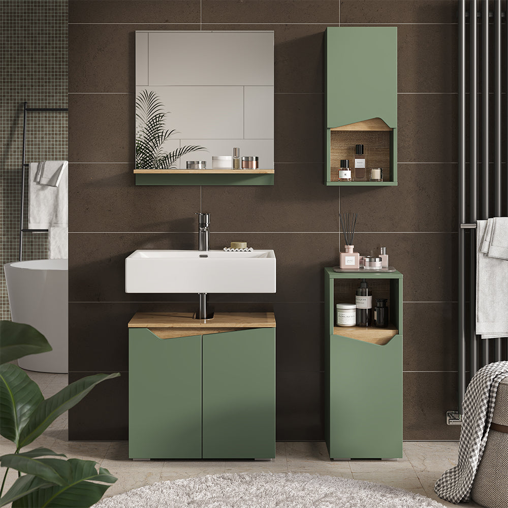 Vicco  Verde/Artigianale 30 x 67 cm con porta e vano aperto