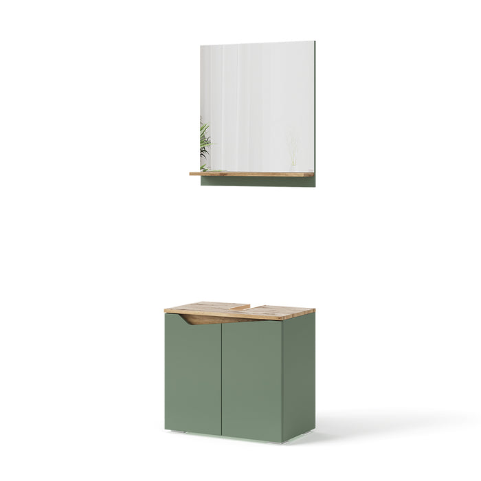 Vicco Set di mobili da bagno Verde/Artigianale 2 parti