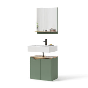 Vicco Set di mobili da bagno Verde/Artigianale 2 parti