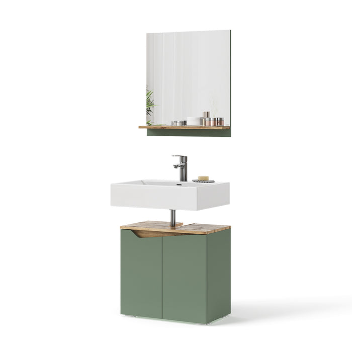 Vicco Set di mobili da bagno Verde/Artigianale 2 parti