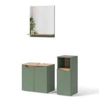 Vicco Set di mobili da bagno Verde/Artigianale 3 pezzi, con cabinet midi
