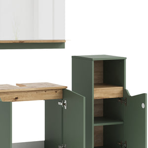 Vicco Set di mobili da bagno Verde/Artigianale 3 pezzi, con cabinet midi