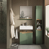 Vicco Set di mobili da bagno Verde/Artigianale 3 parti, con colonna