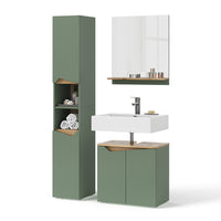 Vicco Set di mobili da bagno Verde/Artigianale 3 parti, con colonna