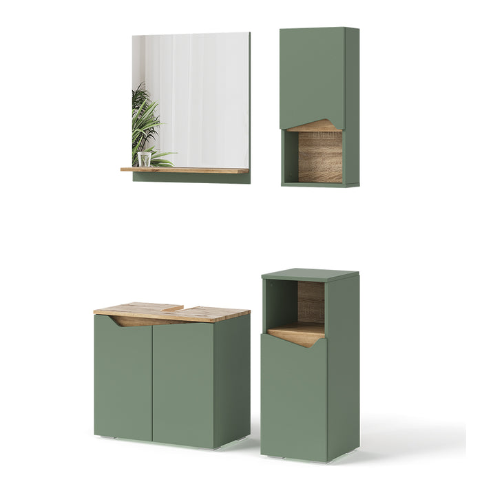 Vicco Set di mobili da bagno Verde/Artigianale 4 Teile