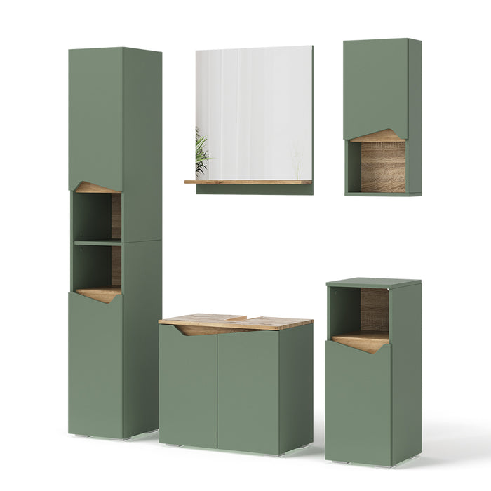 Vicco Set di mobili da bagno Verde/Artigianale 5 Teile