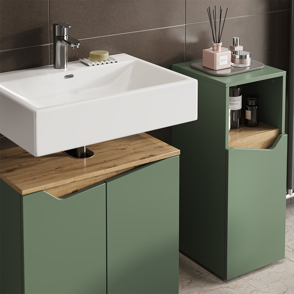 Vicco Set di mobili da bagno Verde/Artigianale 5 Teile