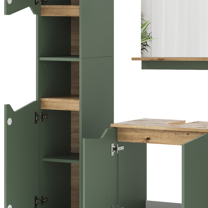 Vicco Set di mobili da bagno Verde/Artigianale 5 Teile