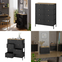 Vicco Tavolino Nero 80 x 95 cm con 8 cassetti