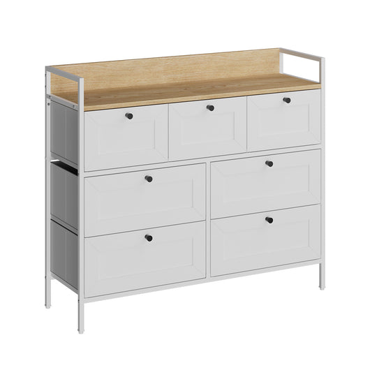 Vicco Tavolino Bianco 98 x 85 cm con 7 cassetti