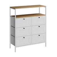 Vicco Tavolino Bianco 80 x 95 cm 6 cassetti