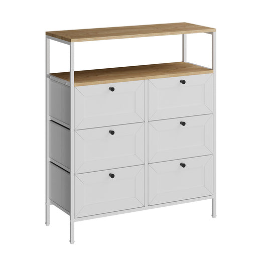 Vicco Tavolino Bianco 80 x 95 cm 6 cassetti