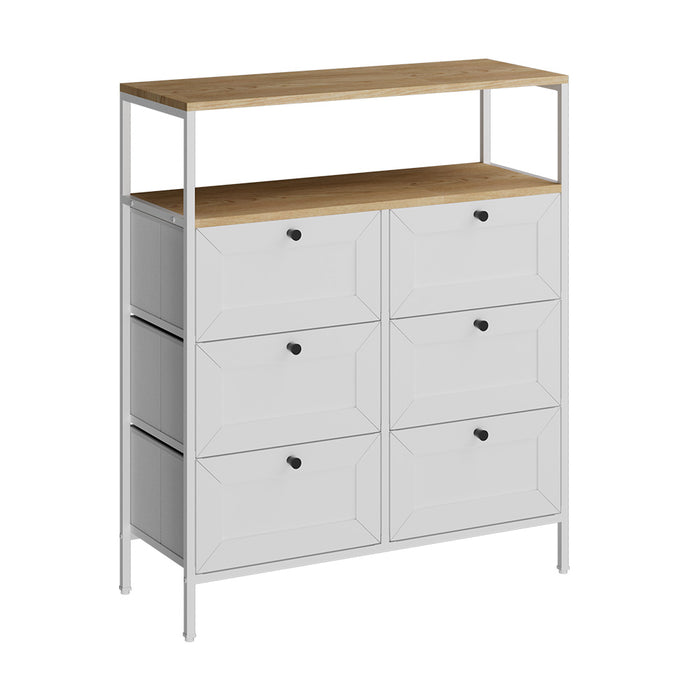 Vicco Tavolino Bianco 80 x 95 cm 6 cassetti