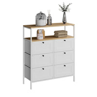 Vicco Tavolino Bianco 80 x 95 cm 6 cassetti