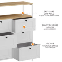 Vicco Tavolino Bianco 80 x 95 cm 6 cassetti