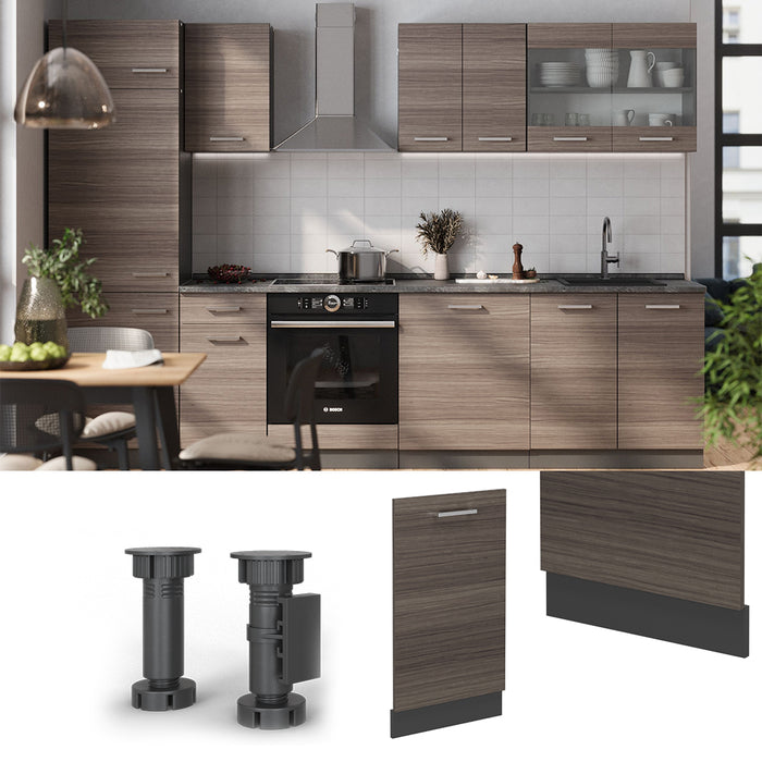 Vicco Coperchio per lavastoviglie Grigio nobile 45 cm , PL Rovere