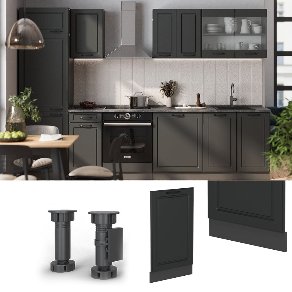 Vicco Pannello frontale della lavastoviglie Antracite casa di campagna 45 cm , PL Rovere