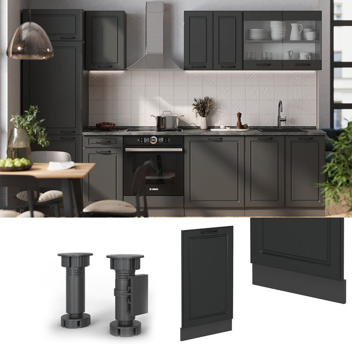 Vicco Pannello frontale della lavastoviglie Antracite casa di campagna 45 cm , PL Rovere