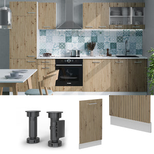 Vicco Coperchio per lavastoviglie Rovere artigianale 45 cm , PL Antracite