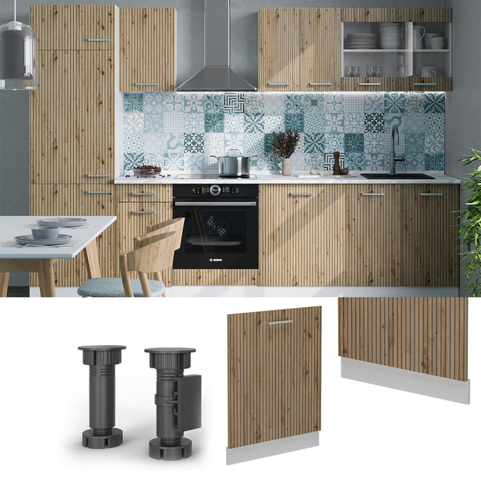 Vicco Coperchio per lavastoviglie Rovere artigianale 60 cm , PL Marmo