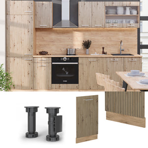 Vicco Coperchio per lavastoviglie Rovere artigianale 45 cm , PL Antracite